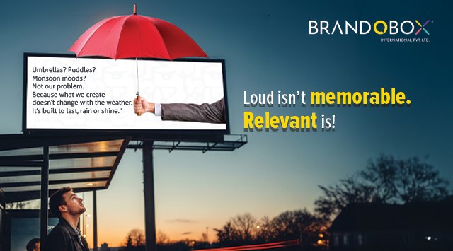 Creative outdoor billboard Ad campaign by Brand O Box promoting impactful and 
relevant branding solutions.