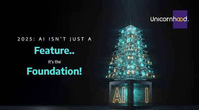 AI transformation concept by Unicornhood highlighting artificial intelligence as the foundation
of business growth in 2025.